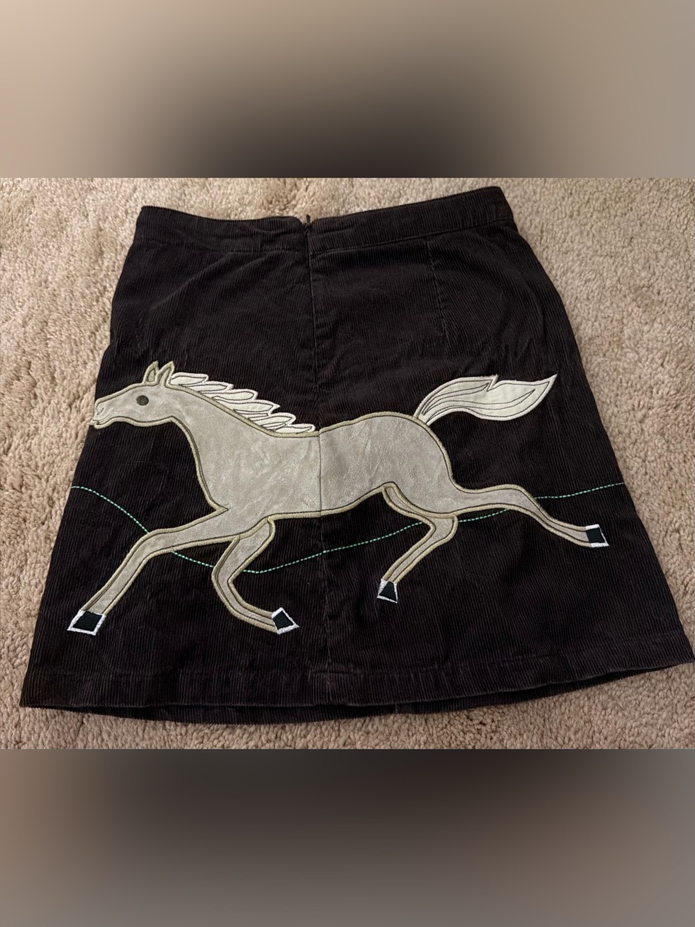 Vintage Girls Horse Embroidered Skirt Skort Size 10s